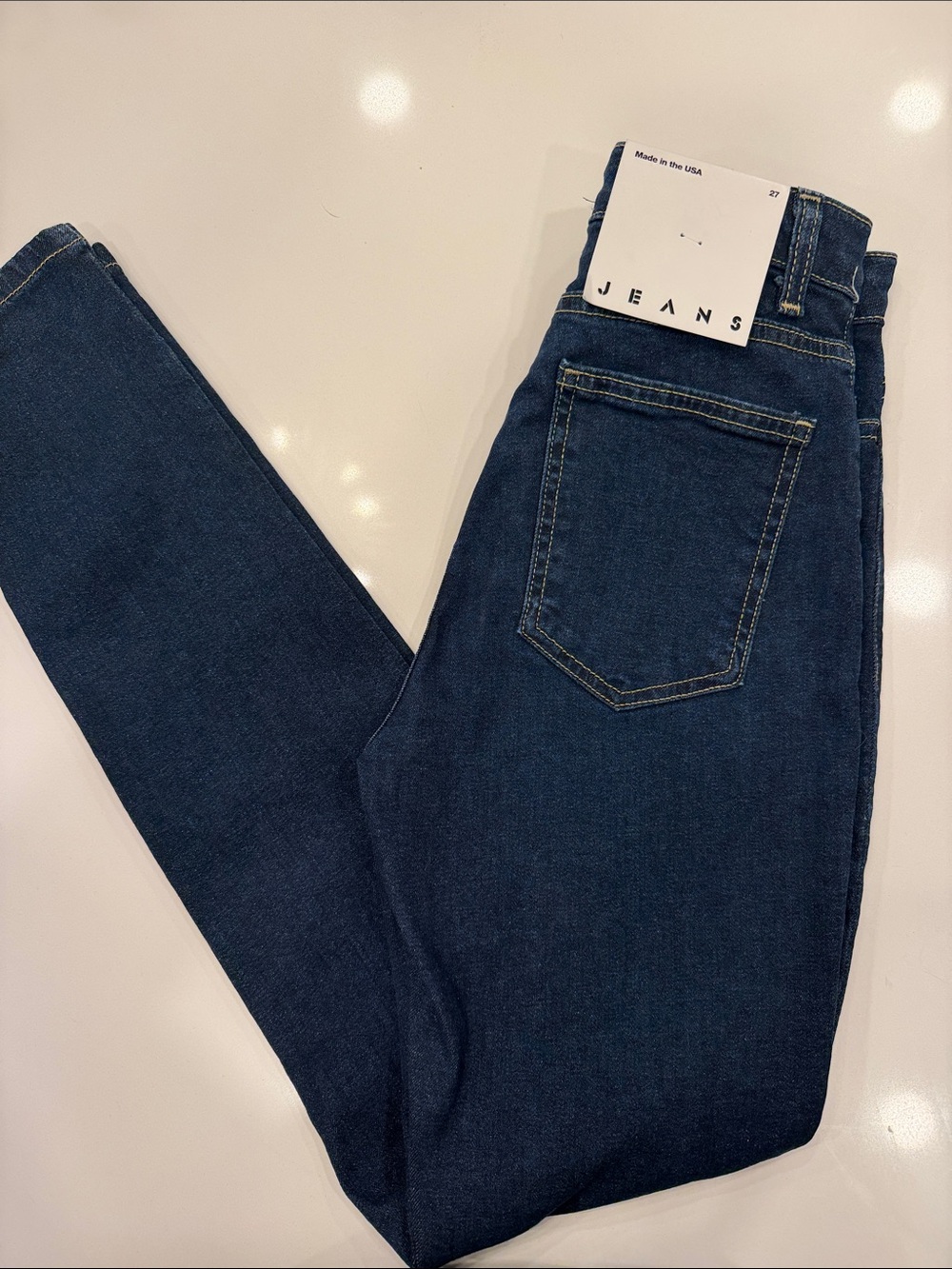 American Apparel Dark Blue High-Rise Jeans